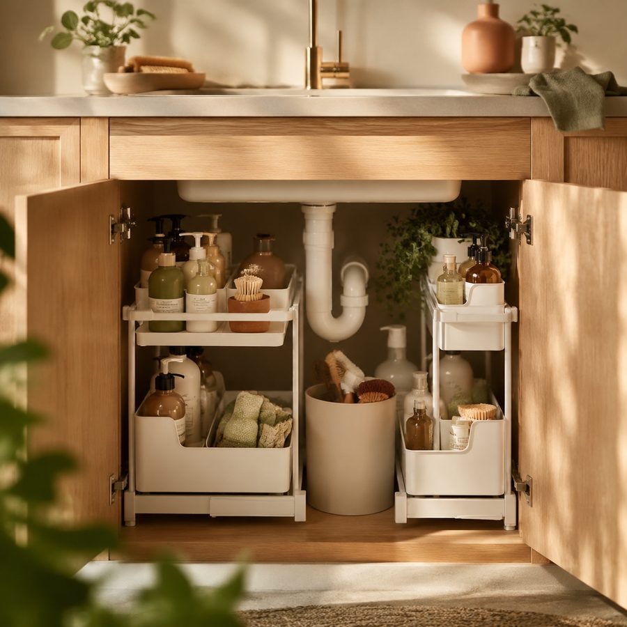 The Best Under-Sink Organizers — storage scene
