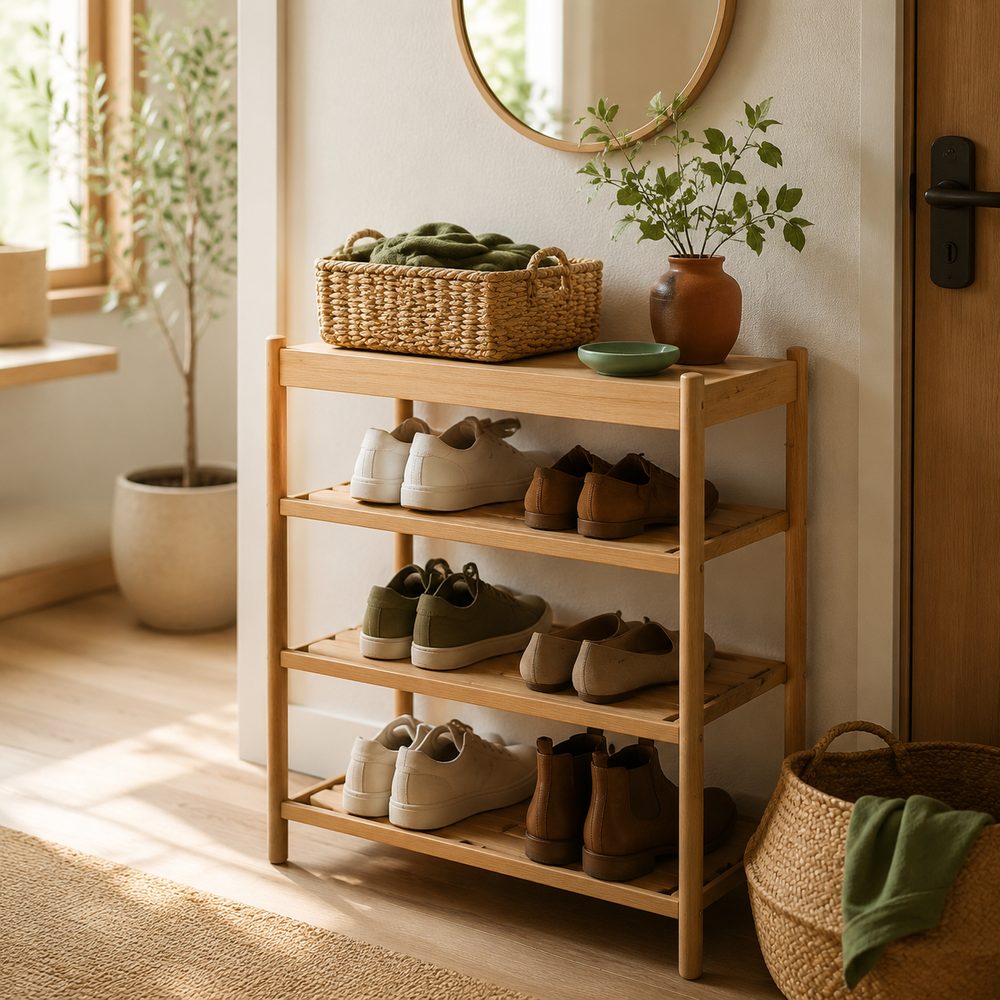 The Best Shoe Racks for Small Spaces — storage scene